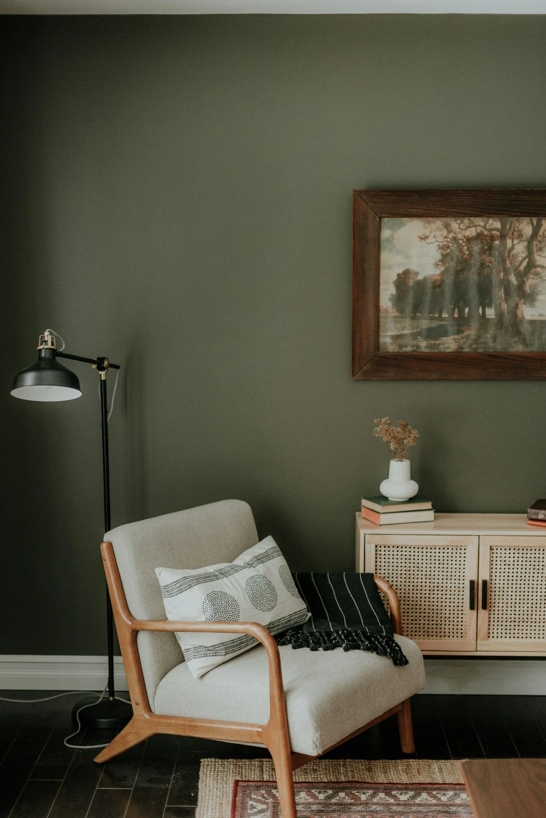 Living room with chair and rug